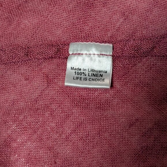 (L) Flax Linen Tunic Raspberry Pink - Picture 4 of 9